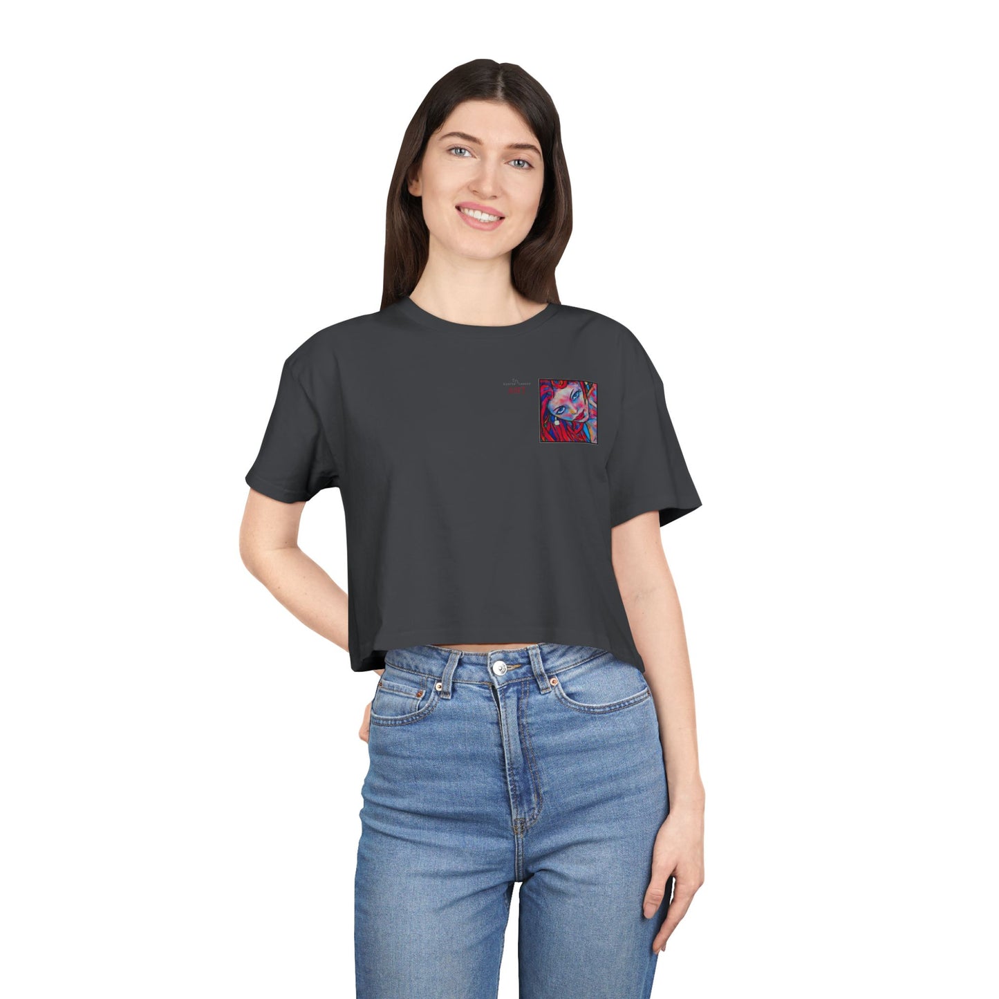 Women's Crop Tee  - Motiv: Valea, H 8 cm