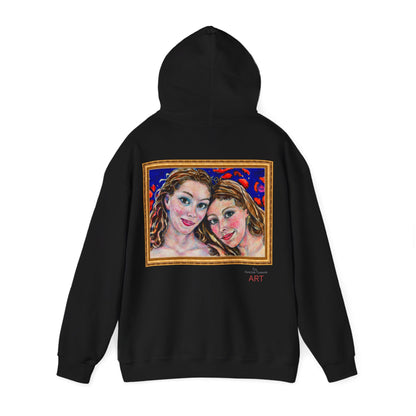 Unisex Heavy Blend™ Hooded Sweatshirt - Motiv: Frontseite Augen & Rückseite Freundinnen, (gerahmt, H 29 cm)