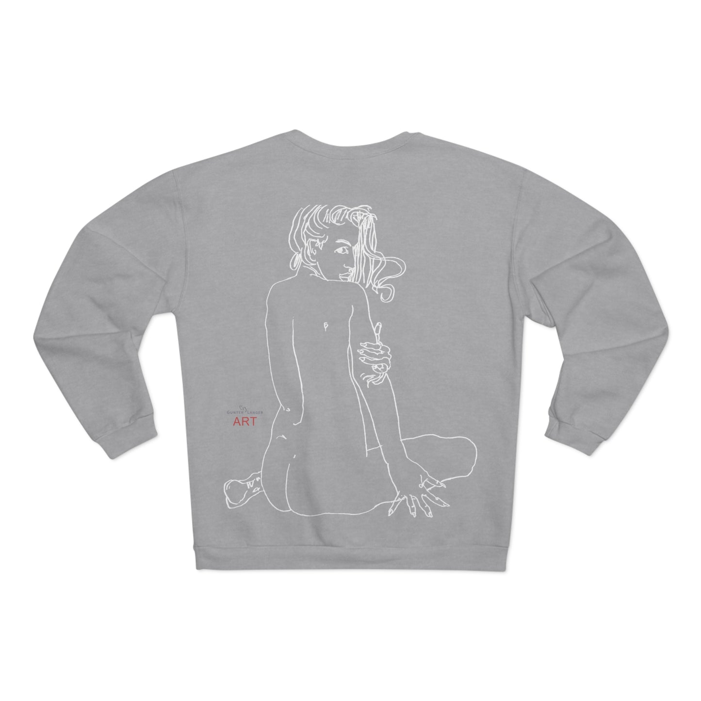 Unisex Crew Neck Sweatshirt (EU) - Motiv: Front Emilia & Rückseite Emilia, (Weiß) H 48 cm