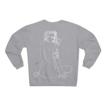 Unisex Crew Neck Sweatshirt (EU) - Motiv: Front Emilia & Rückseite Emilia, (Weiß) H 48 cm