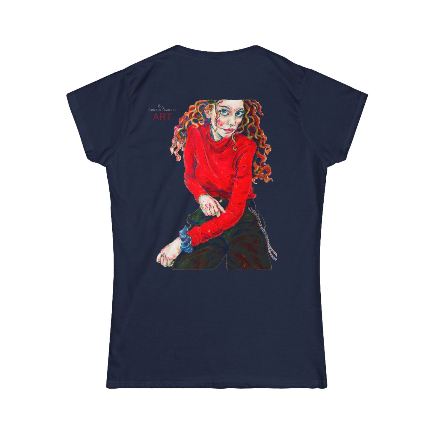 Women's Softstyle Tee - Motiv: Front Franciska H 20 cm & Rückseite Franciska H34,5 cm