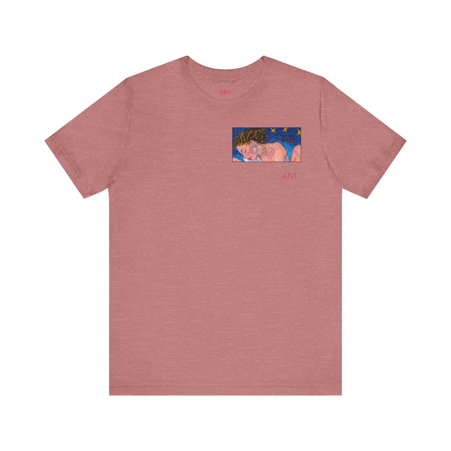 Unisex Jersey Short Sleeve Tee - Motiv: Front Alva (Ausschnitt H 7,8 cm) & Rückseite Alva, H 41 cm, Neck Label