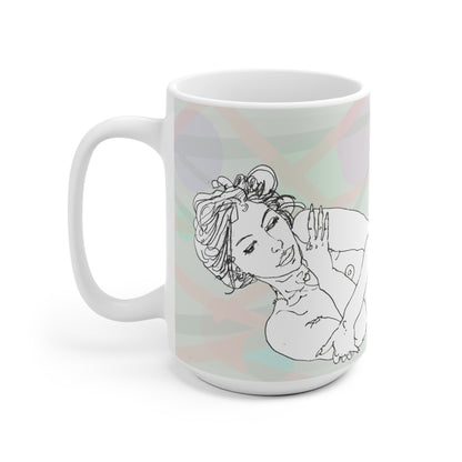 Ceramic Mug (EU) - Motiv: Leonie, Mikado, Farbkreise