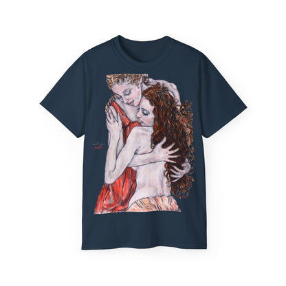Unisex Ultra Cotton Tee - Mutter und Tochter, Front Bei dir, H 49 cm