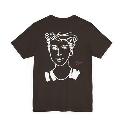 Unisex Jersey Short Sleeve Tee - Motiv: Front H 24,5 cm Lars.  & Rückseite Lars, H 38 cm (weiß)