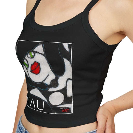 Women's Spaghetti Strap Tank Top - Motiv: Miau