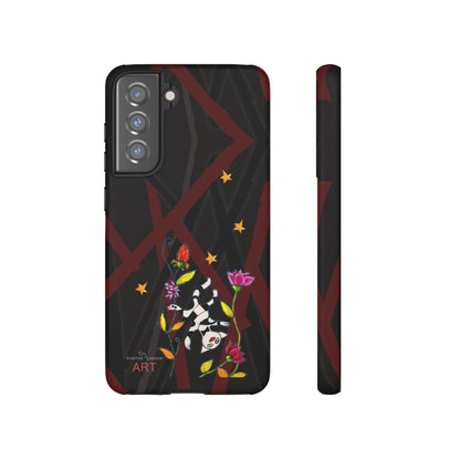 Tough Cases - Google Pixel - Samsung Galaxy - Motiv: Katze schwebt und Ranken, H 7,73 cm, Mikado3