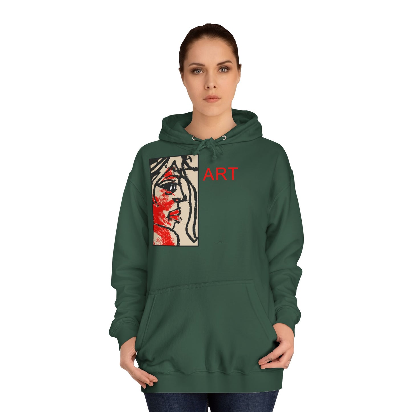 Unisex College Hoodie - Motiv: Front Ria (Ausschnitt) & Rückseite Ria,  H48,5 cm