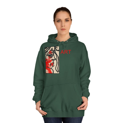 Unisex College Hoodie - Motiv: Front Ria (Ausschnitt) & Rückseite Ria,  H48,5 cm