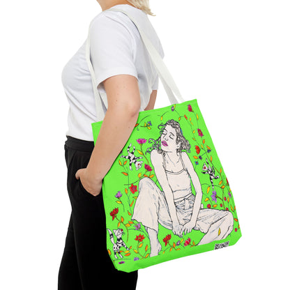 Tote Bag (AOP) - Motiv: Carolin sw auf grün