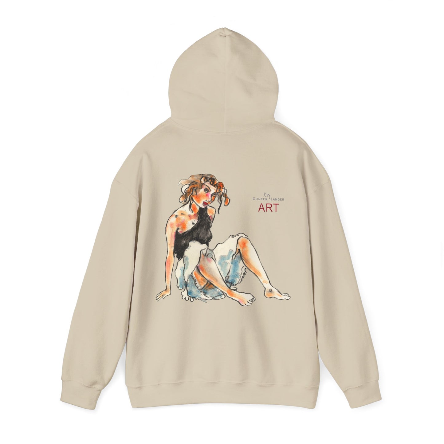 Unisex Heavy Blend™ Hooded Sweatshirt - Motiv Frontseite "Rosa", H 28 cm & Rückseite "Rosa", H 34 cm