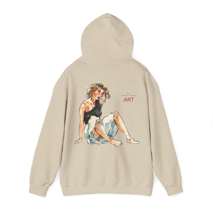 Unisex Heavy Blend™ Hooded Sweatshirt - Motiv Frontseite "Rosa", H 28 cm & Rückseite "Rosa", H 34 cm