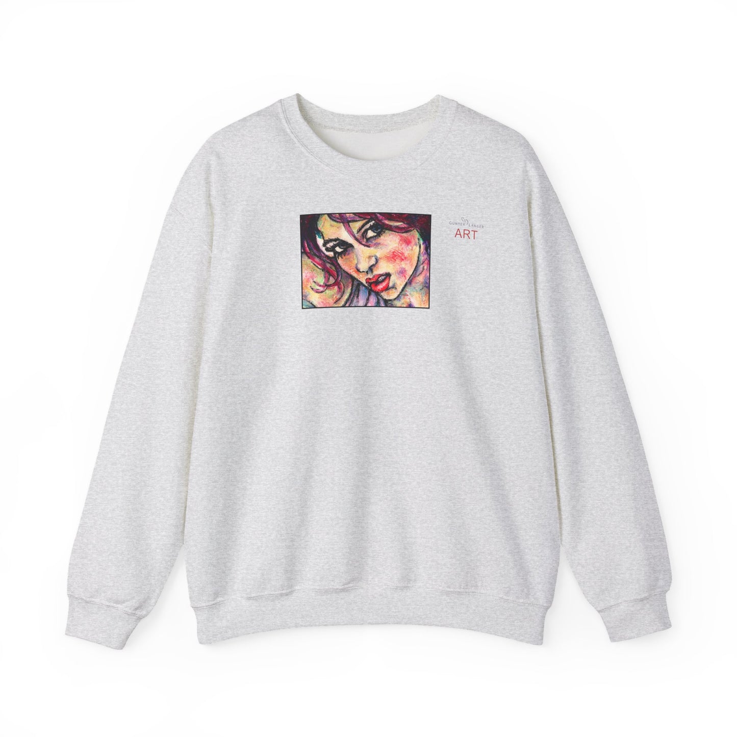 Unisex Heavy Blend™ Crewneck Sweatshirt - Motiv: Front Siegesgöttin, H12 cm (klein) & Rückseite Siegesgöttin, H43 cm
