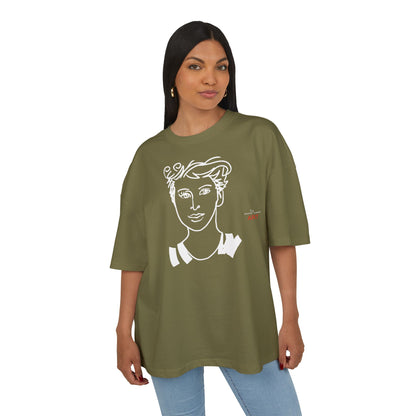 Unisex Ultra Heavy Cotton Box Tee - Motiv: Front Lars, Weiß auf Schwarz, 30 cm