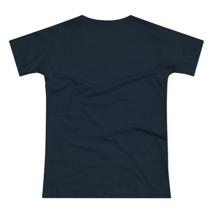 Single Jersey Women's T-shirt- dunkel - Motiv: Alva, Ausschnitt, H 6,5 cm