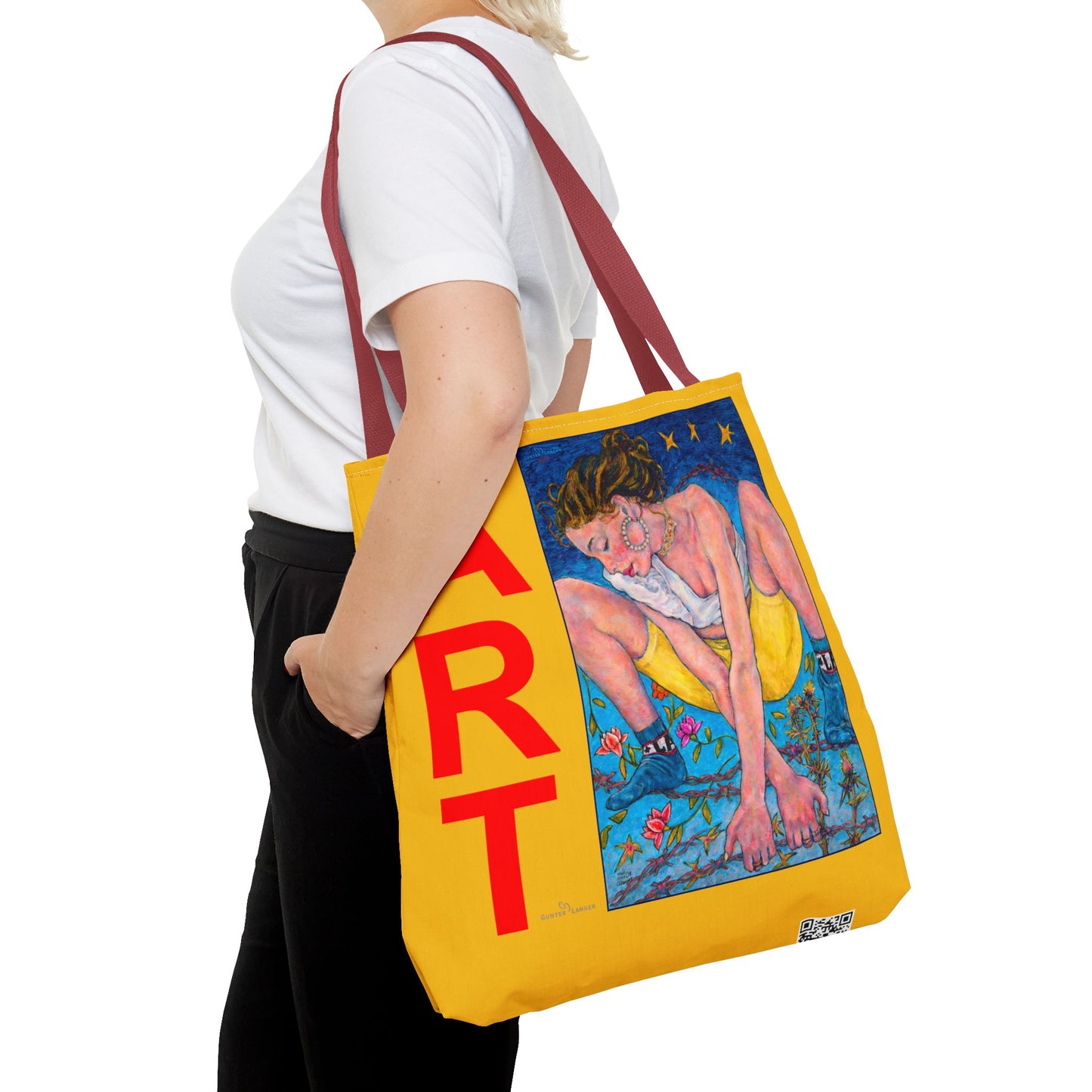 Tote Bag (AOP) - Motiv: Alva & Siegesgöttin, Gelb, Rot