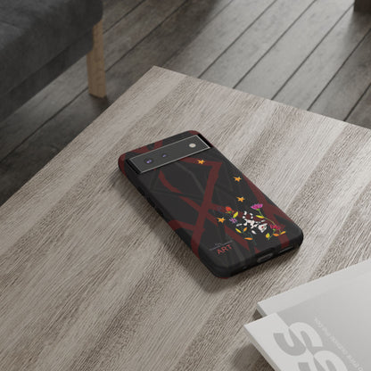 Tough Cases - Google Pixel - Samsung Galaxy - Motiv: Katze schwebt und Ranken, H 5,26 cm, Mikado3