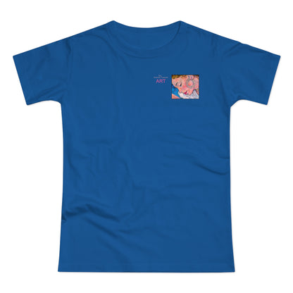 Single Jersey Women's T-shirt- dunkel - Motiv: Alva, Ausschnitt, H 6,5 cm