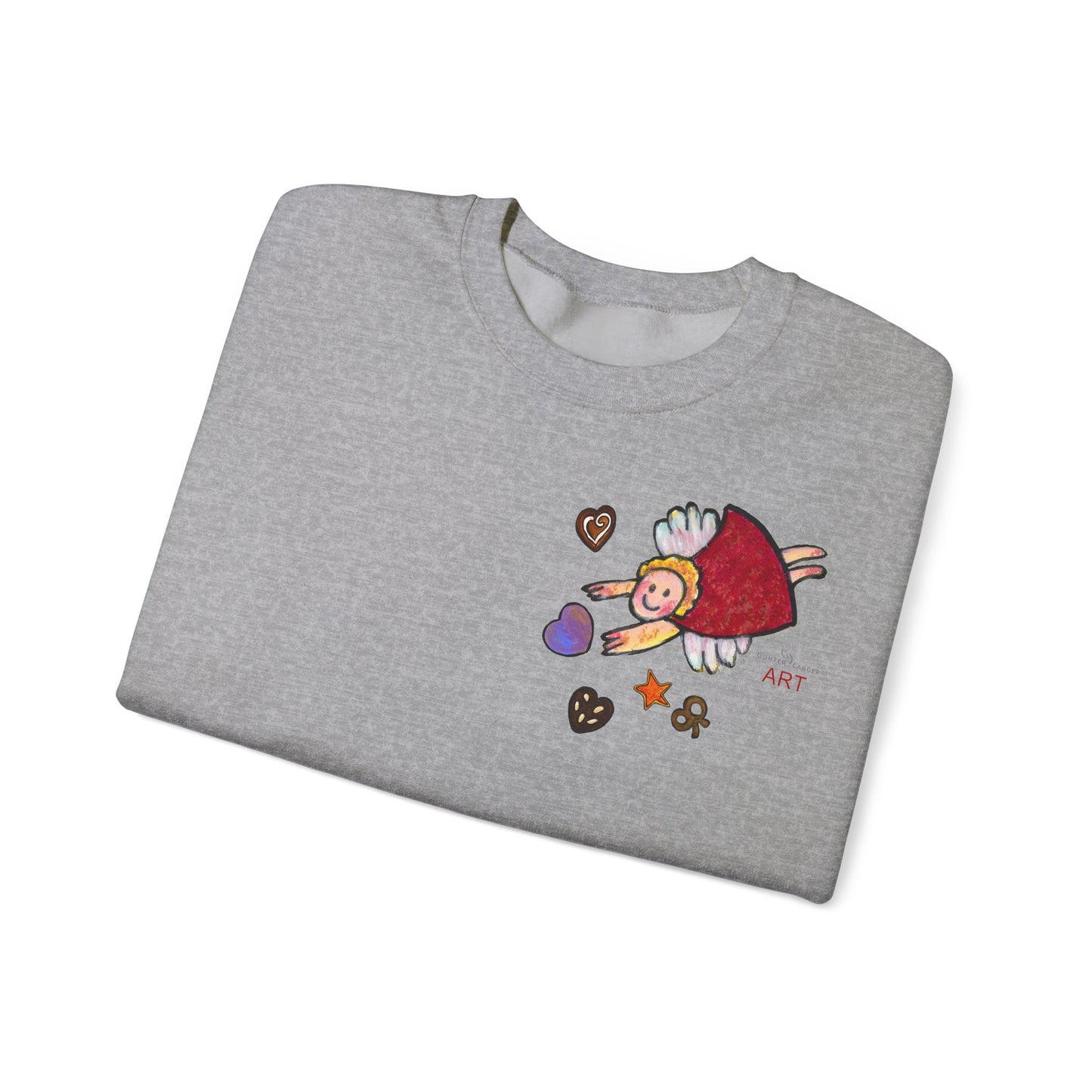 Unisex Heavy Blend™ Crewneck Sweatshirt - Motiv: Front Engel 3, H 11 cm