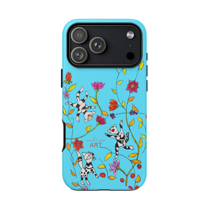 Tough Cases - iPhone - Motiv: Karierte Katzen, blau