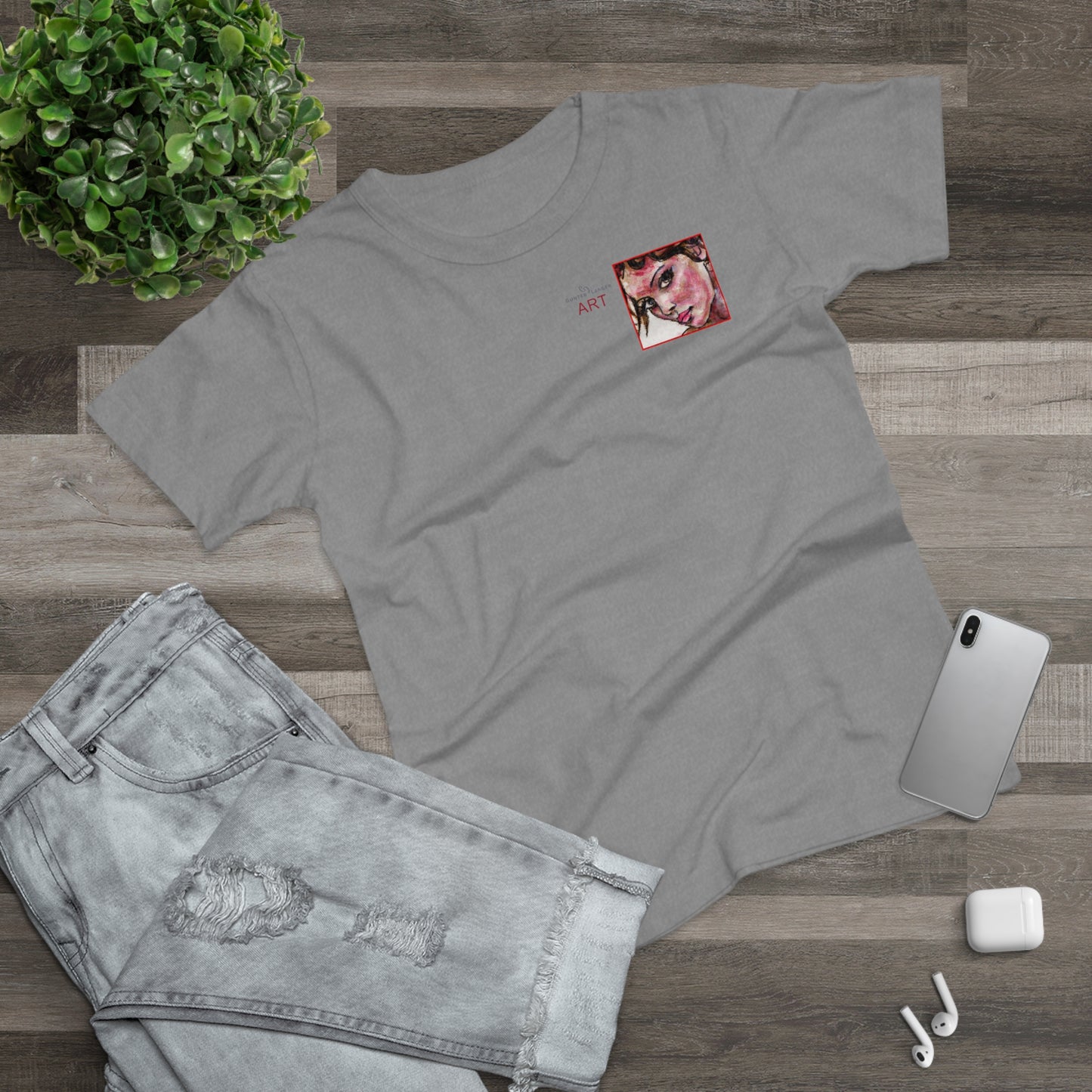 Single Jersey Women's T-shirt - Motiv: Annette, H 7,7 cm