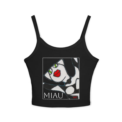 Women's Spaghetti Strap Tank Top - Motiv: Miau