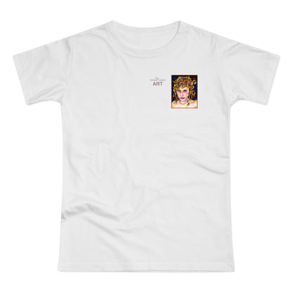 Single Jersey Women's T-shirt - hell - Motiv: Antonietta, Ausschnitt, H 9 cm