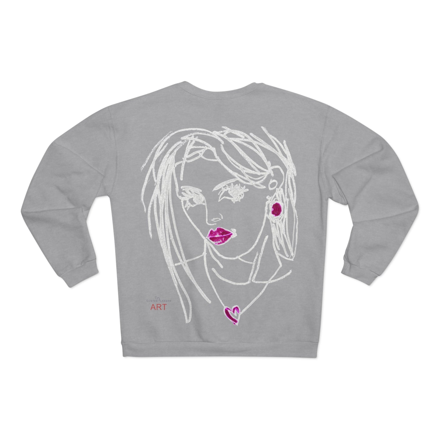 Unisex Crew Neck Sweatshirt (EU) - Motiv: Front Raja, H 49 cm & Rückseite Raja, H 49 cm (weiß)