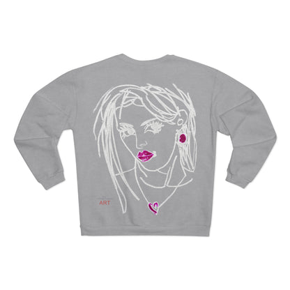 Unisex Crew Neck Sweatshirt (EU) - Motiv: Front Raja, H 49 cm & Rückseite Raja, H 49 cm (weiß)