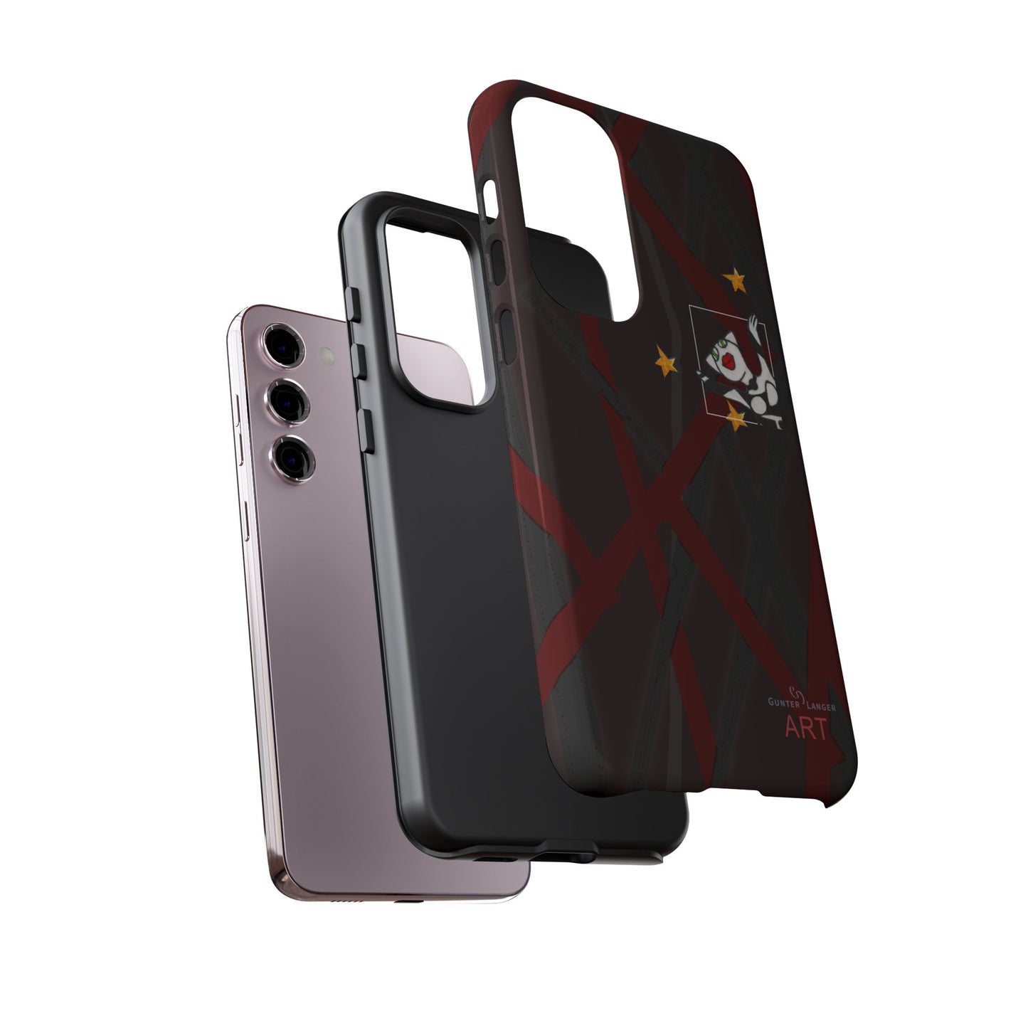 Tough Cases - Google Pixel - Samsung Galaxy - Motiv:  "Miau" klein H 8 cm, Sternenhimmel, Mikado3