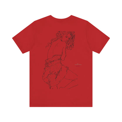 Unisex Jersey Short Sleeve Tee - Motiv: Front Logo & Rückseite Giselle H 48,42 cm, N-Label