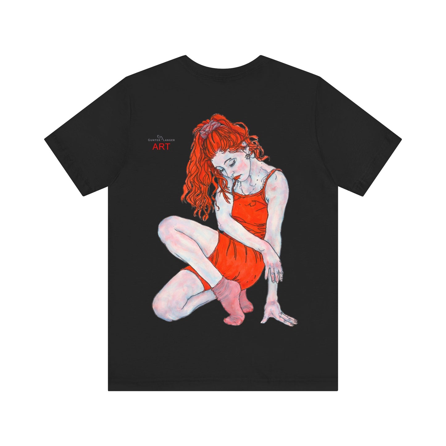 Unisex Jersey Short Sleeve Tee - Motiv: Front Julia (Ausschnitt) & Rückseite Julia, H 49 cm