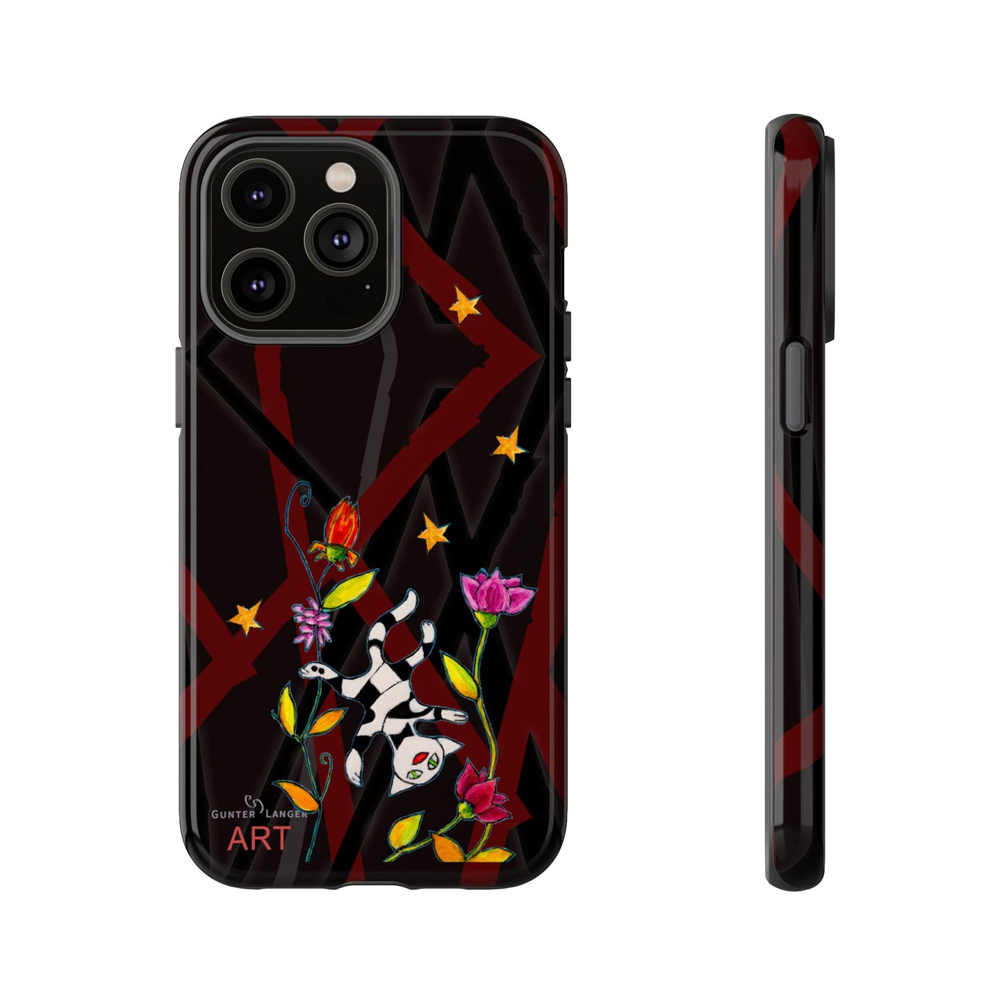 Tough Cases - iPhone - Motiv: Katze schwebt und Ranken, H 7,73 cm, Mikado3