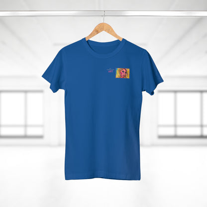 Single Jersey Women's T-shirt- dunkel - Motiv: Maria, Ausschnitt, H 5 cm