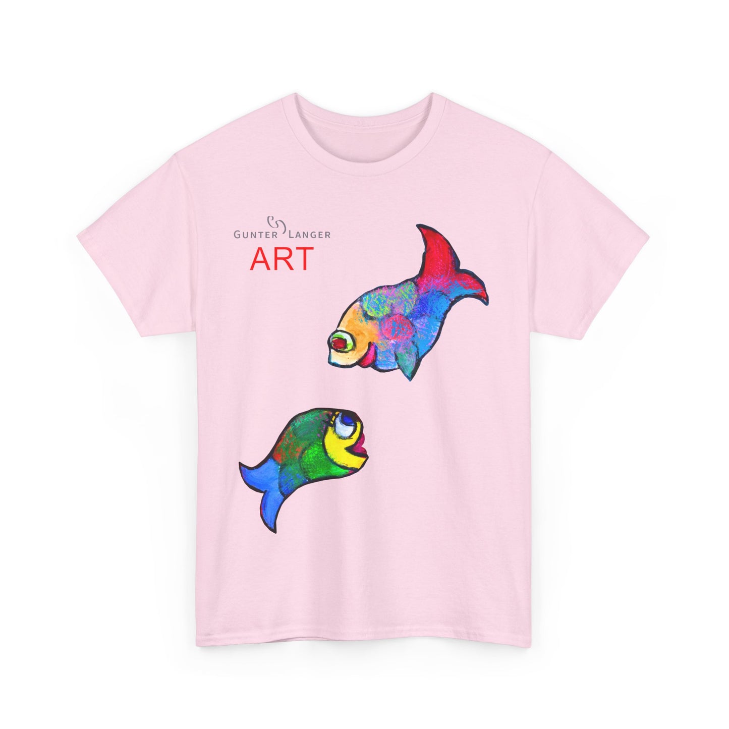 Unisex Heavy Cotton Tee - Motiv: Front Zwei Fische zueinander