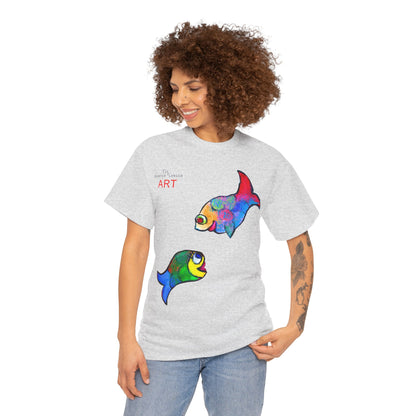 Unisex Heavy Cotton Tee - Motiv: Front Zwei Fische zueinander