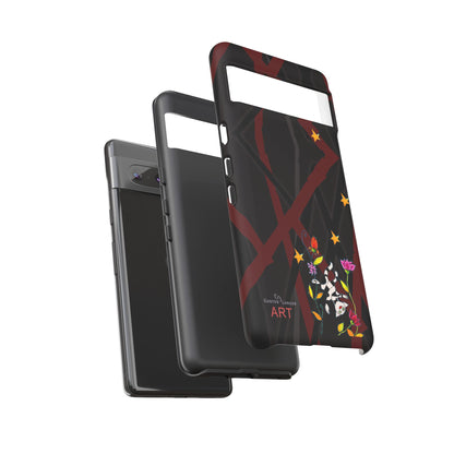 Tough Cases - Google Pixel - Samsung Galaxy - Motiv: Katze schwebt und Ranken, H 5,26 cm, Mikado3