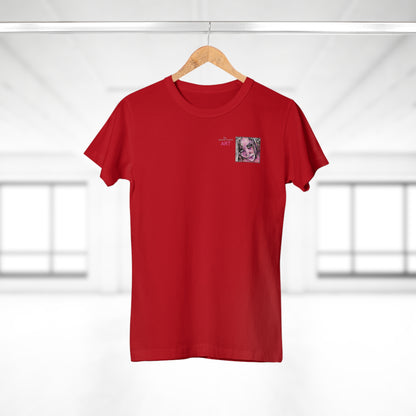Single Jersey Women's T-shirt- dunkel - Motiv: Stella, Ausschnitt, H 6,3 cm