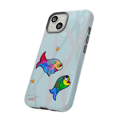 Tough Cases - iPhone - Motiv: "Fische", Mikado blau