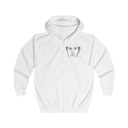 Unisex Full Zip Hoodie - Motiv: Front Lars (Ausschnitt) & Rückseite Lars (grau)