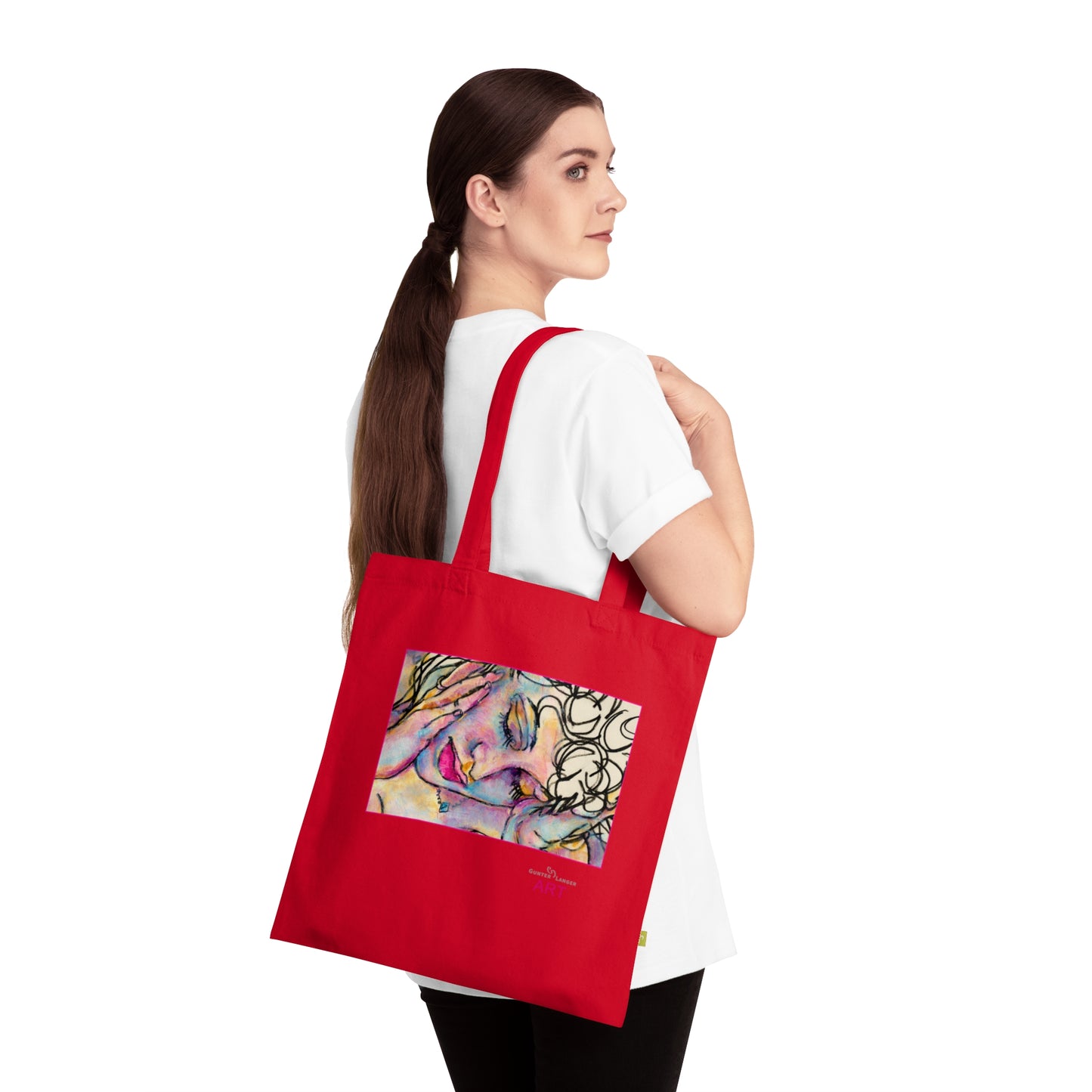 Organic Cotton Tote Bag - Motiv: Mara2,  einseitig bedruckt, H 17,3 cm