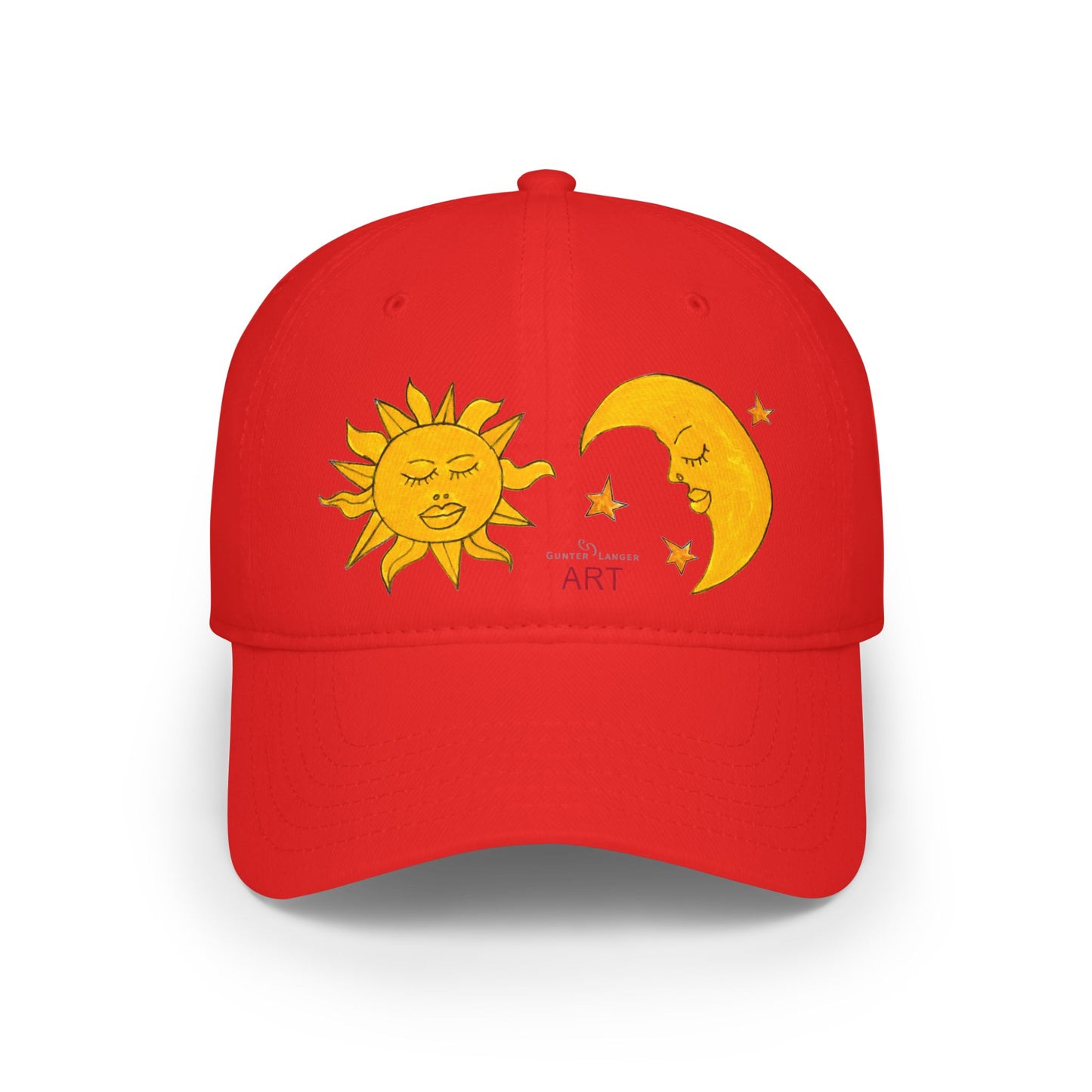 Low Profile Baseball Cap - Motiv: Sonne Mond und Sterne
