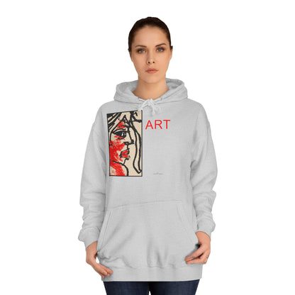 Unisex College Hoodie - Motiv: Front Ria (Ausschnitt) & Rückseite Ria,  H48,5 cm