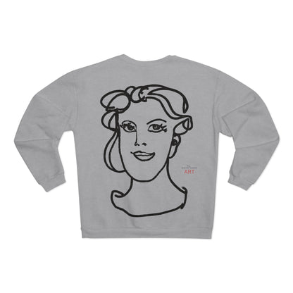 Unisex Crew Neck Sweatshirt (EU) - Motiv: Front Gia, (klein) H 20 cm & Rückseite Gia, H 49 cm