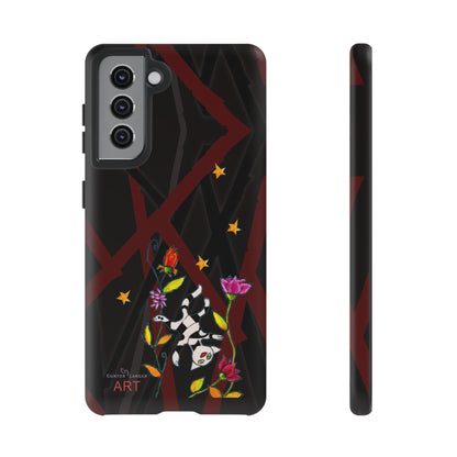 Tough Cases - Google Pixel - Samsung Galaxy - Motiv: Katze schwebt und Ranken, H 7,73 cm, Mikado3