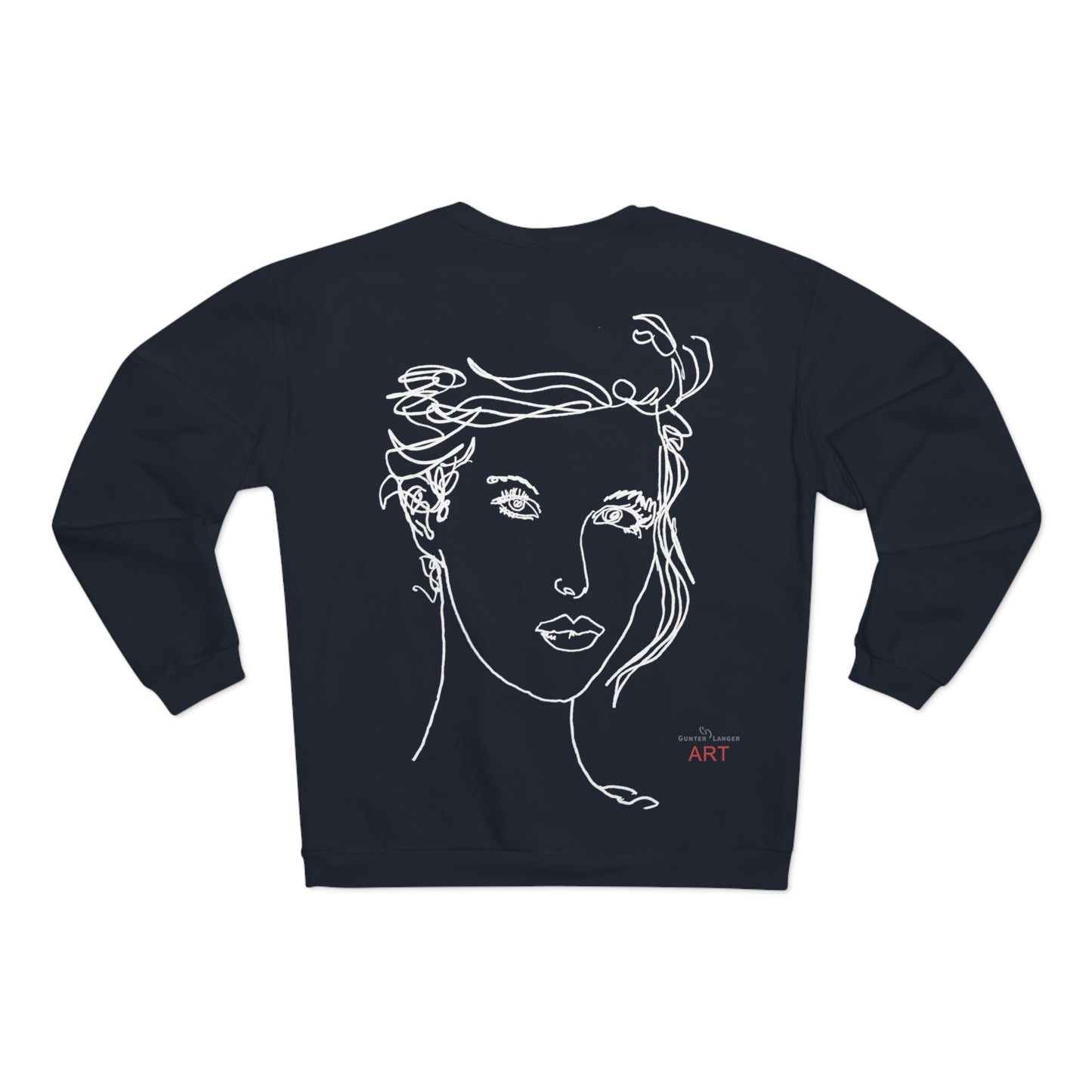 Unisex Crew Neck Sweatshirt (EU) - Motiv: Front Helena & Rückseite Helena, H 49,45 cm, (weiß)