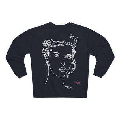 Unisex Crew Neck Sweatshirt (EU) - Motiv: Front Helena & Rückseite Helena, H 49,45 cm, (weiß)