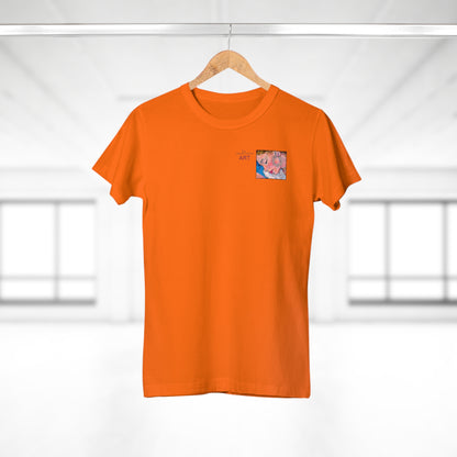 Single Jersey Women's T-shirt - hell - Motiv: Alva, Ausschnitt, H 6,5 cm
