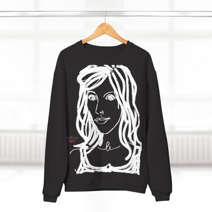 Unisex Crew Neck Sweatshirt (EU) - Motiv: Front Esther &  Rückseite Esther (weiß)