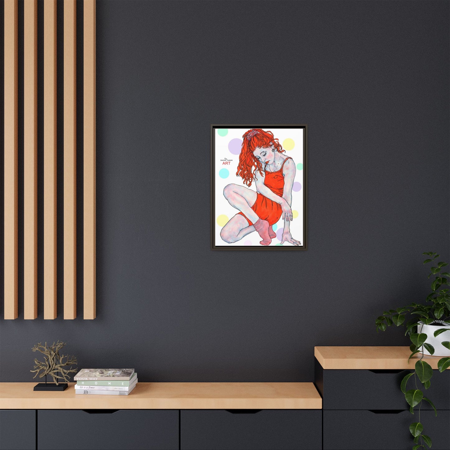 Matte Canvas, Framed (Multi-color) - Motiv:  Julia, Farbkreise, Format klein H 30,5 bis 76,2 cm